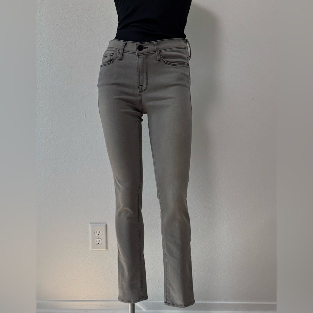 FRAME Le Skinny Grey Soft Stretch Jeans Size 28 Mid Rise Designer Denim EUC